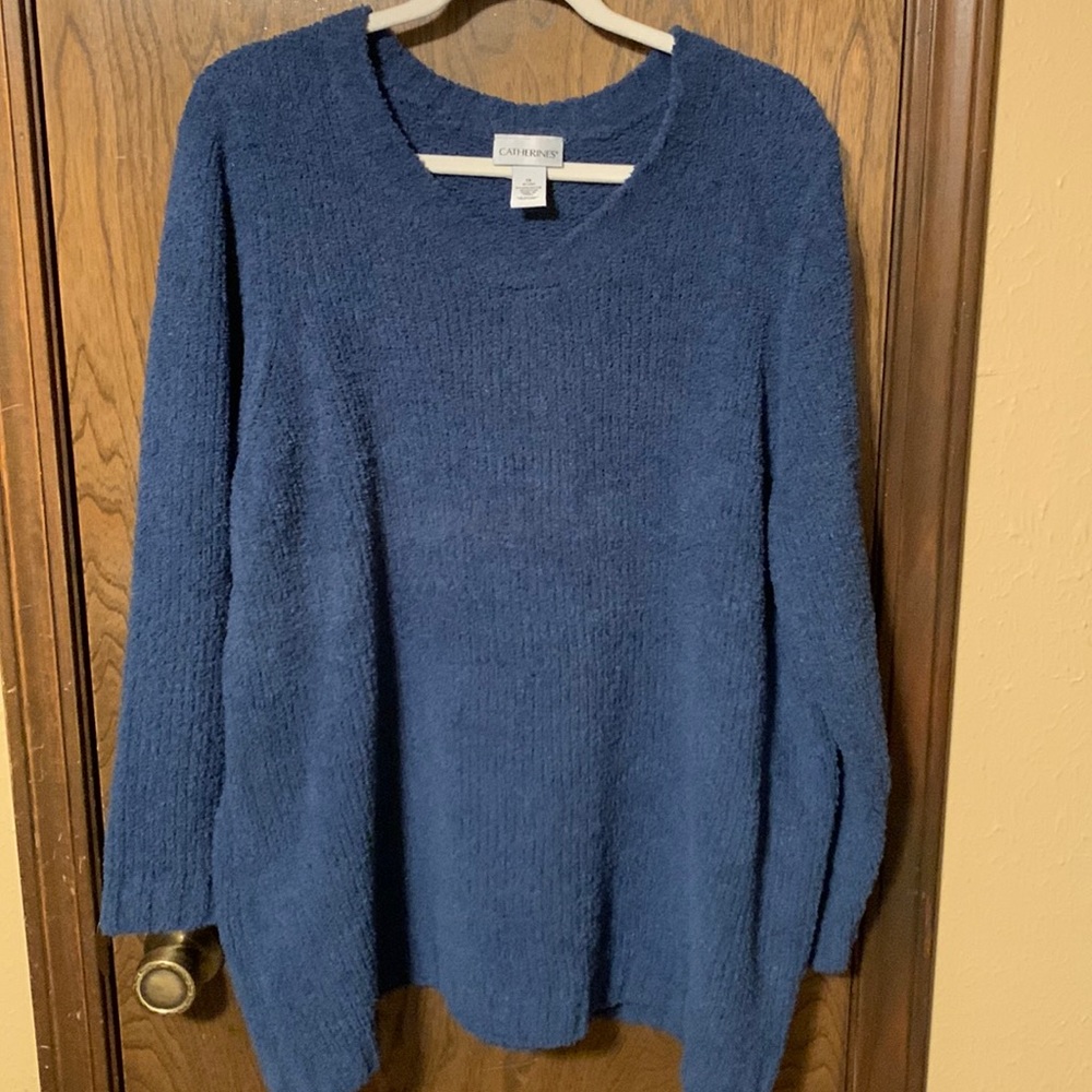 Catherines 1X 18/20 blue long sleeve sweater